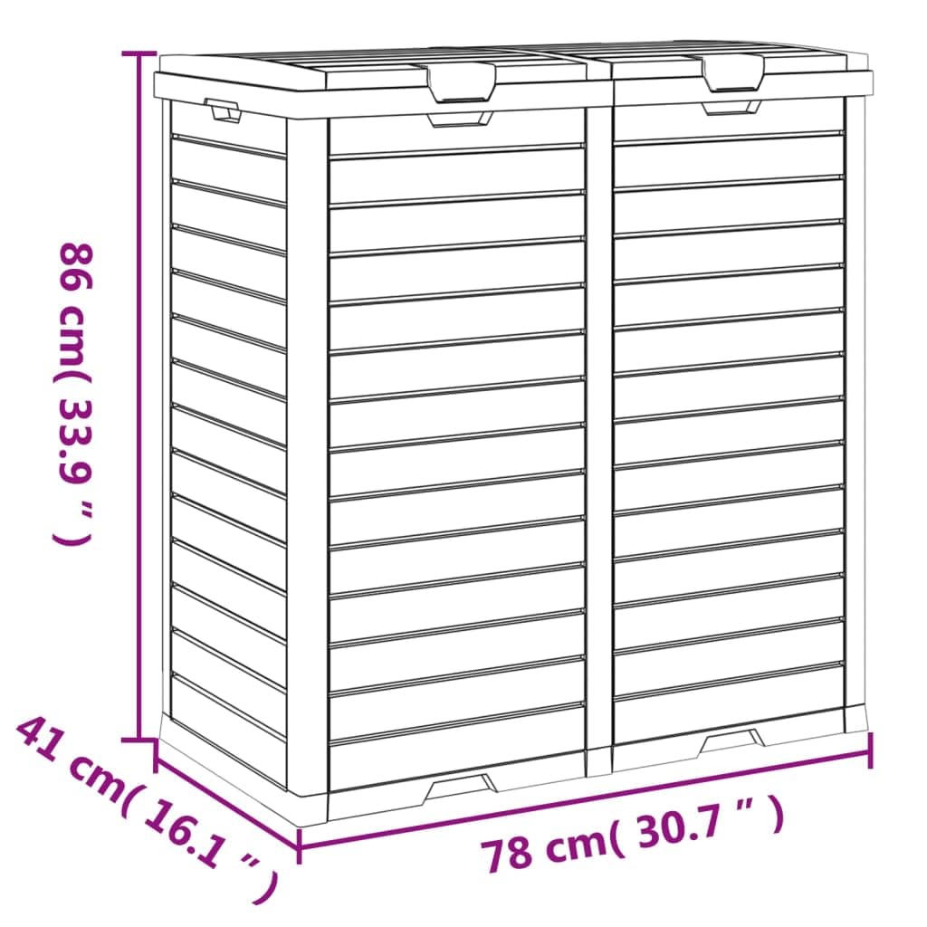 vidaXL Mülltonne Outdoor 230 L Polypropylen schwarz
