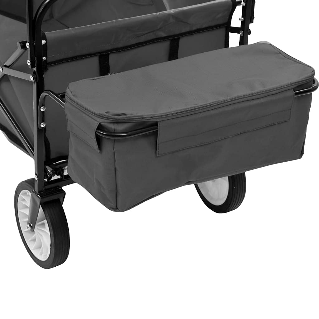 vidaXL Heim & Garten Bollerwagen Klappbar Grau Sonnendach