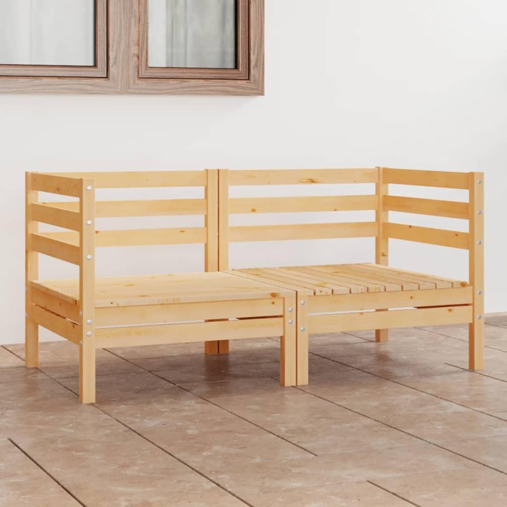 vidaXL Heim & Garten 2-Sitzer Gartensofa Braun Kiefer Massivholz