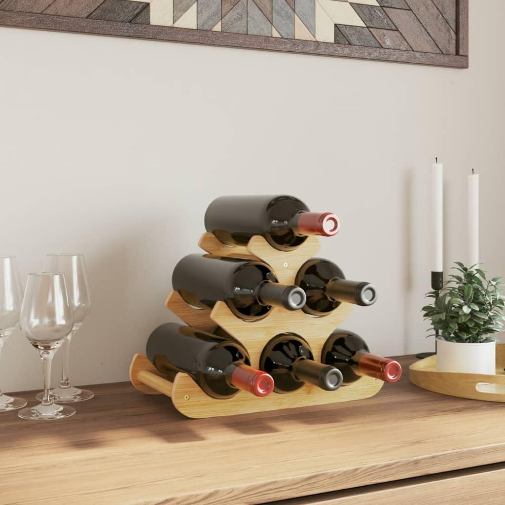 vidaXL Möbel Weinregal 6 Flaschen Bambus 35x18 cm