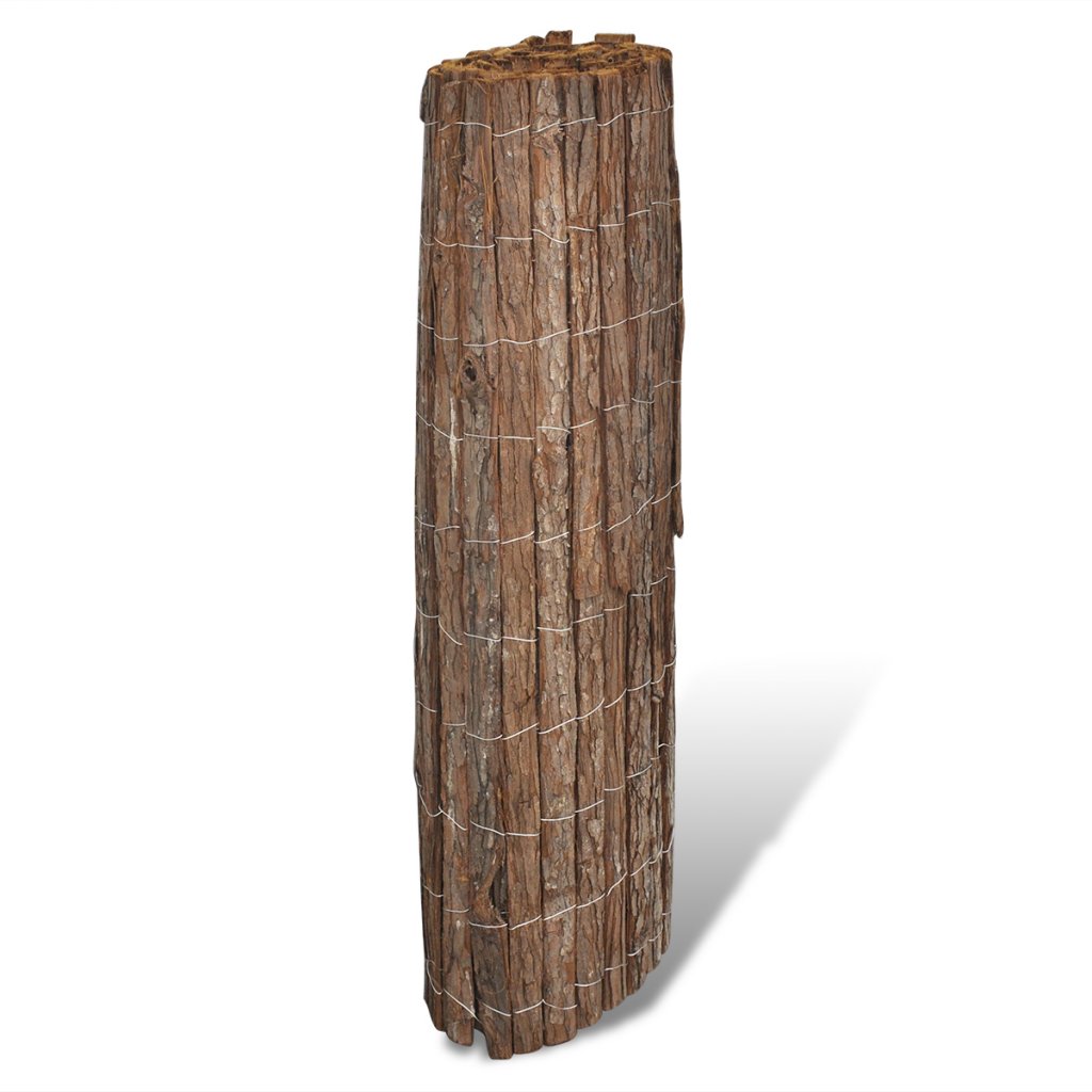 vidaXL Heim & Garten Rindenzaun 400x100 cm Natur