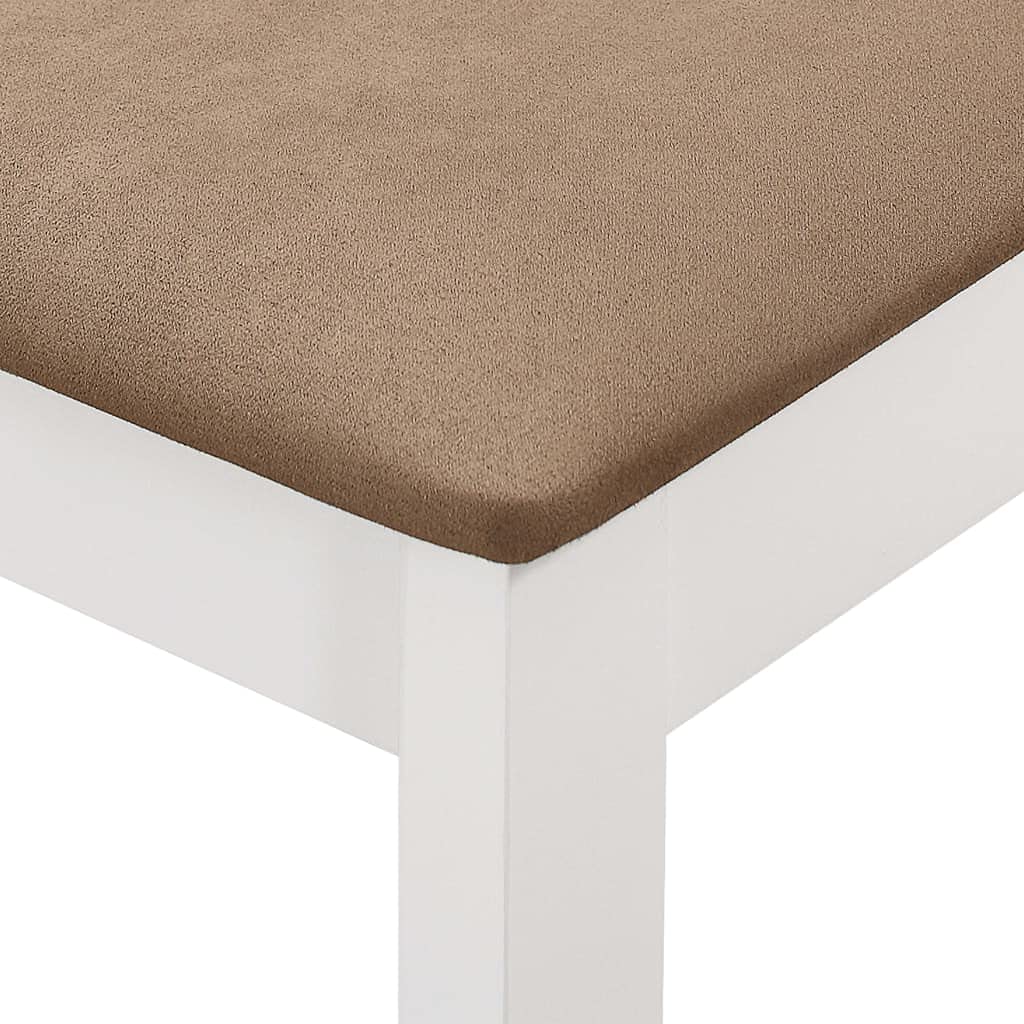 vidaXL Heim Garten Essgruppe 5-tlg. Weiß MDF Gummiholz
