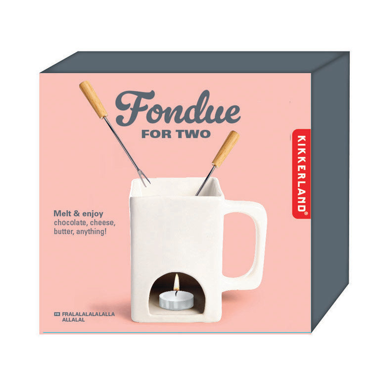 Kikkerland Kitchen Fondue for Two Fondue-Set Keramik 2 Gabeln