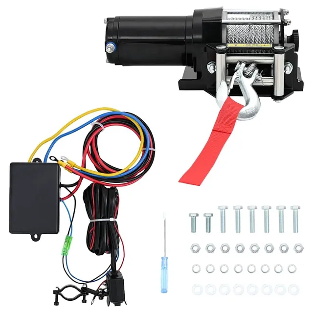 vidaXL Seilwinde 12V 1360 kg mit Montageplatte