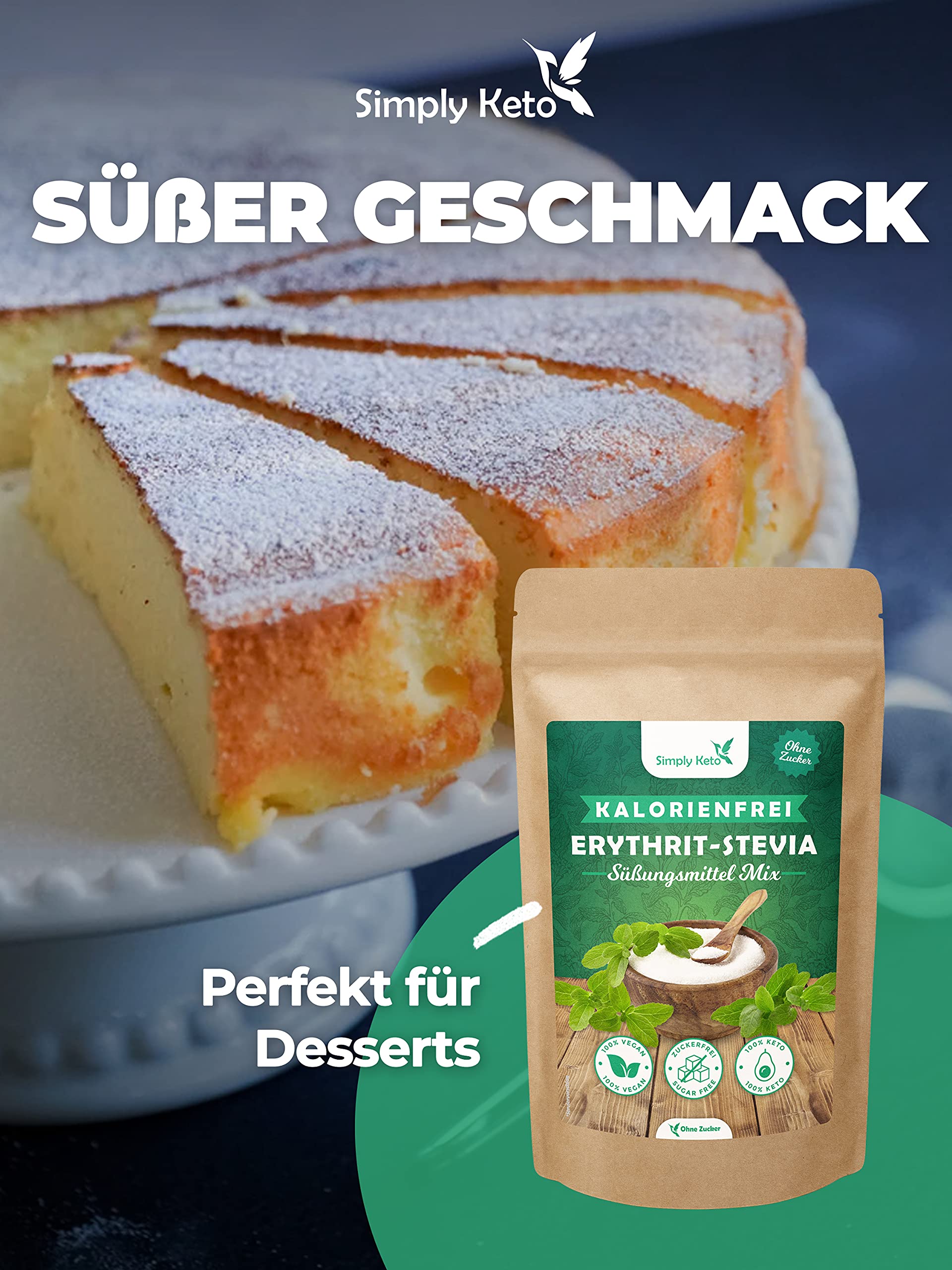 Simply Keto Erythrit Stevia Mix 400g Zuckerersatz 1:1