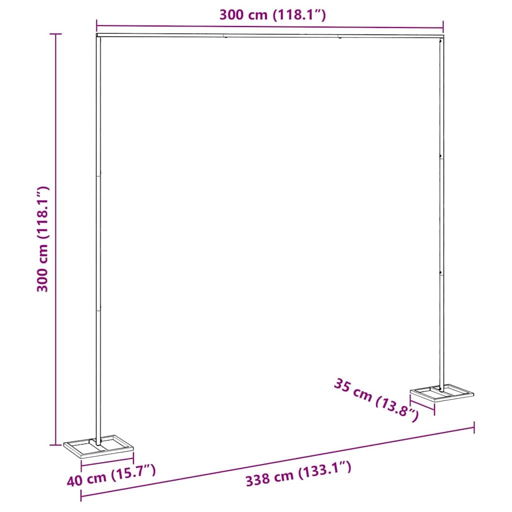 vidaXL Heim & Garten Hochzeitsbogen Gold 338 cm Stahl eckig