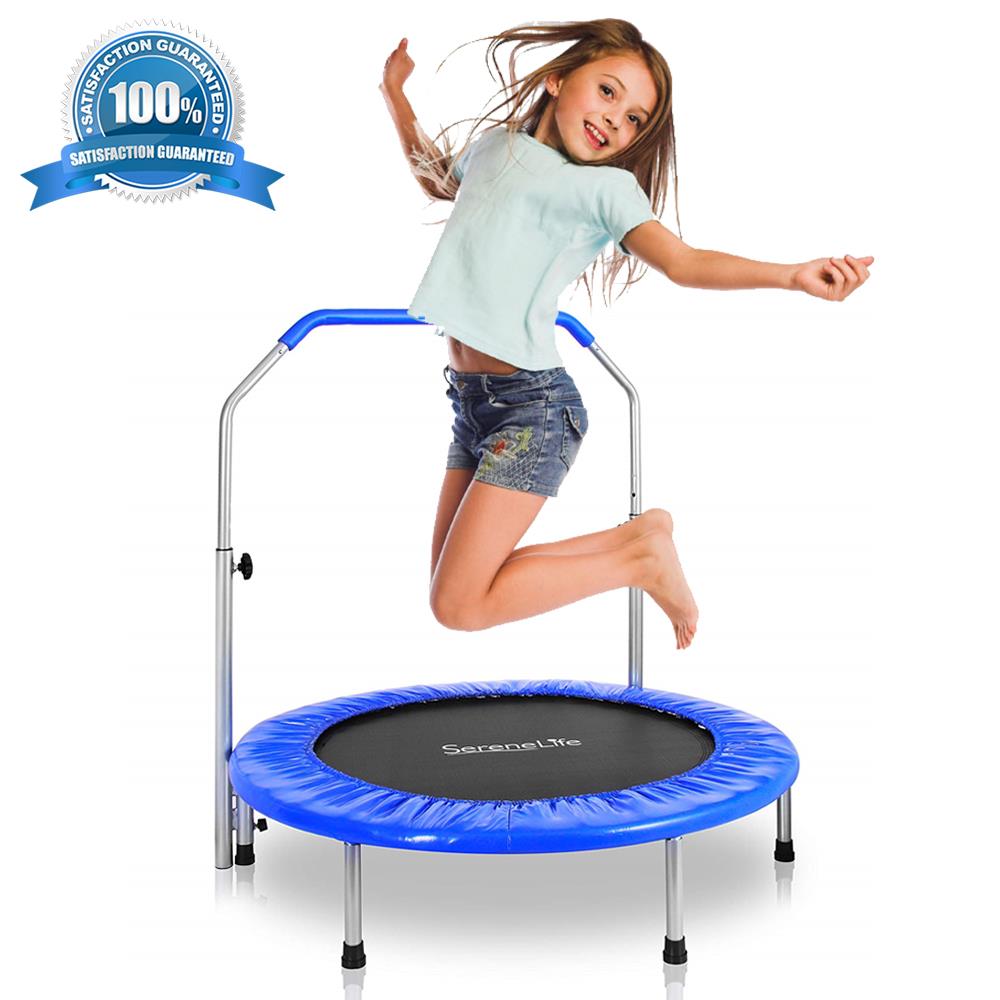 Serenelife Fitness Trampolin Kinder 91 cm Dunkelblau klappbar