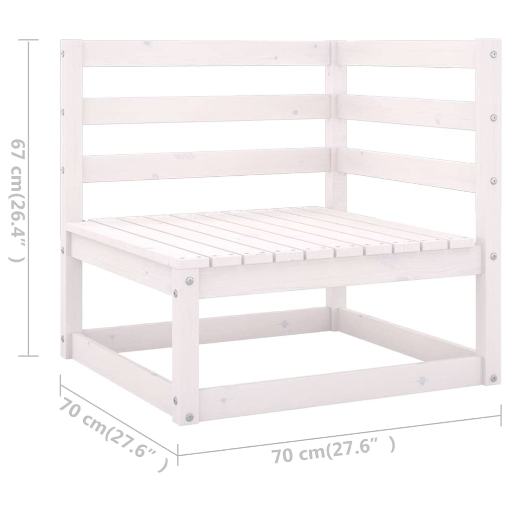 vidaXL Heim & Garten Outdoor-Sofa 3-Sitzer Weiß Kiefer Ohne Kissen