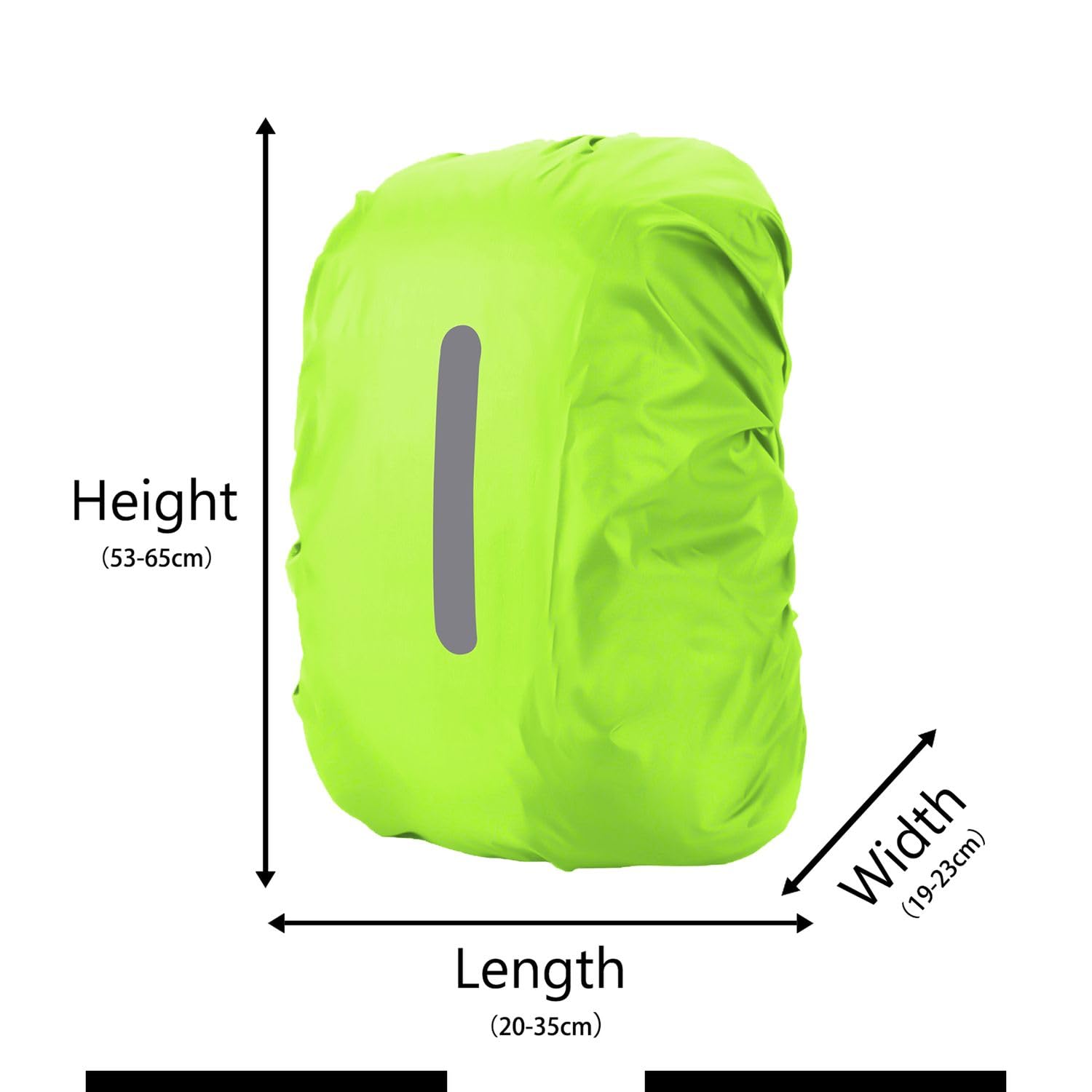 Intirilife Rucksack Regenschutz Gelb 55L Reflektor