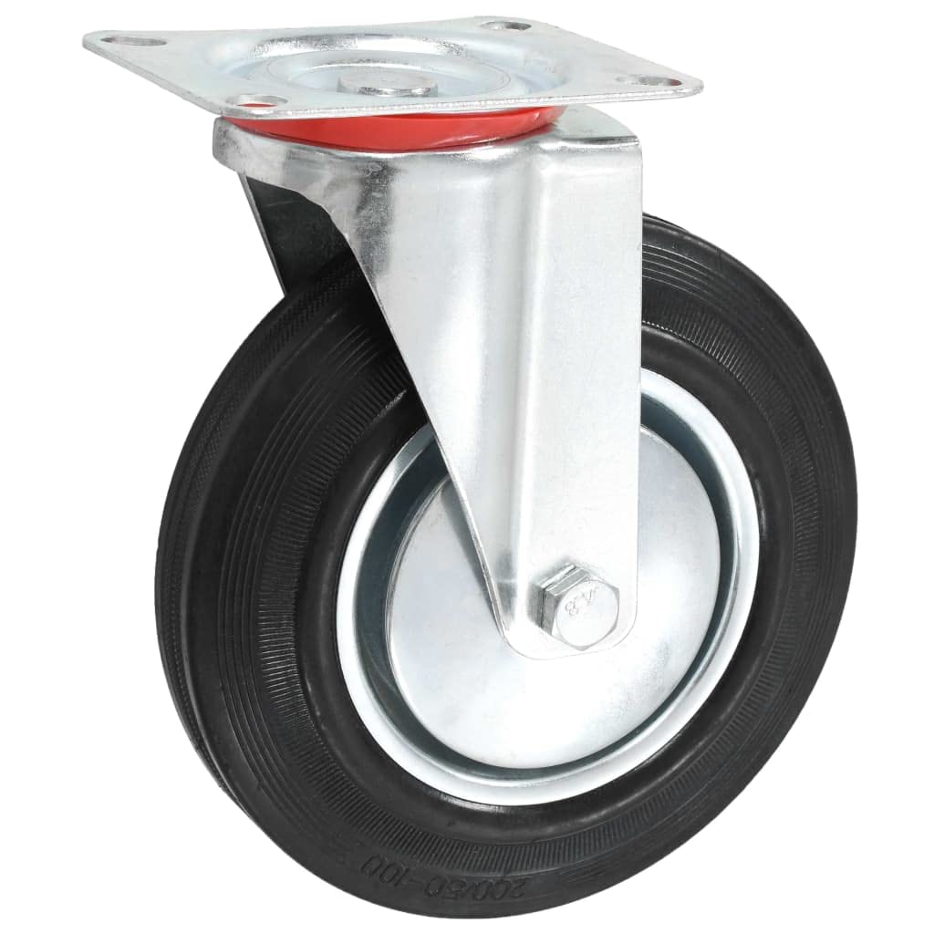 vidaXL Lenkrollen 200 mm Möbelrollen 4 Stk. Gummi Eisen