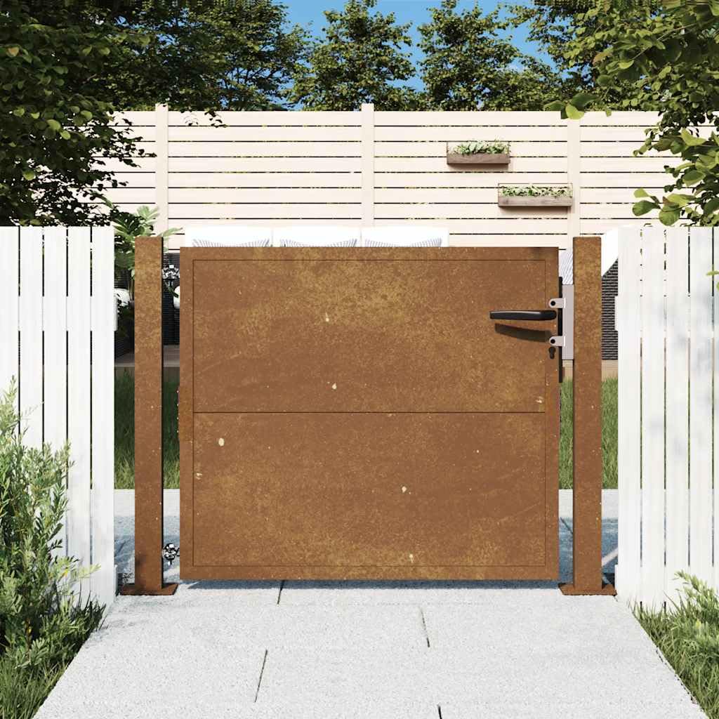 vidaXL Gartentor 100x100 cm Braun Cortenstahl Metalltor