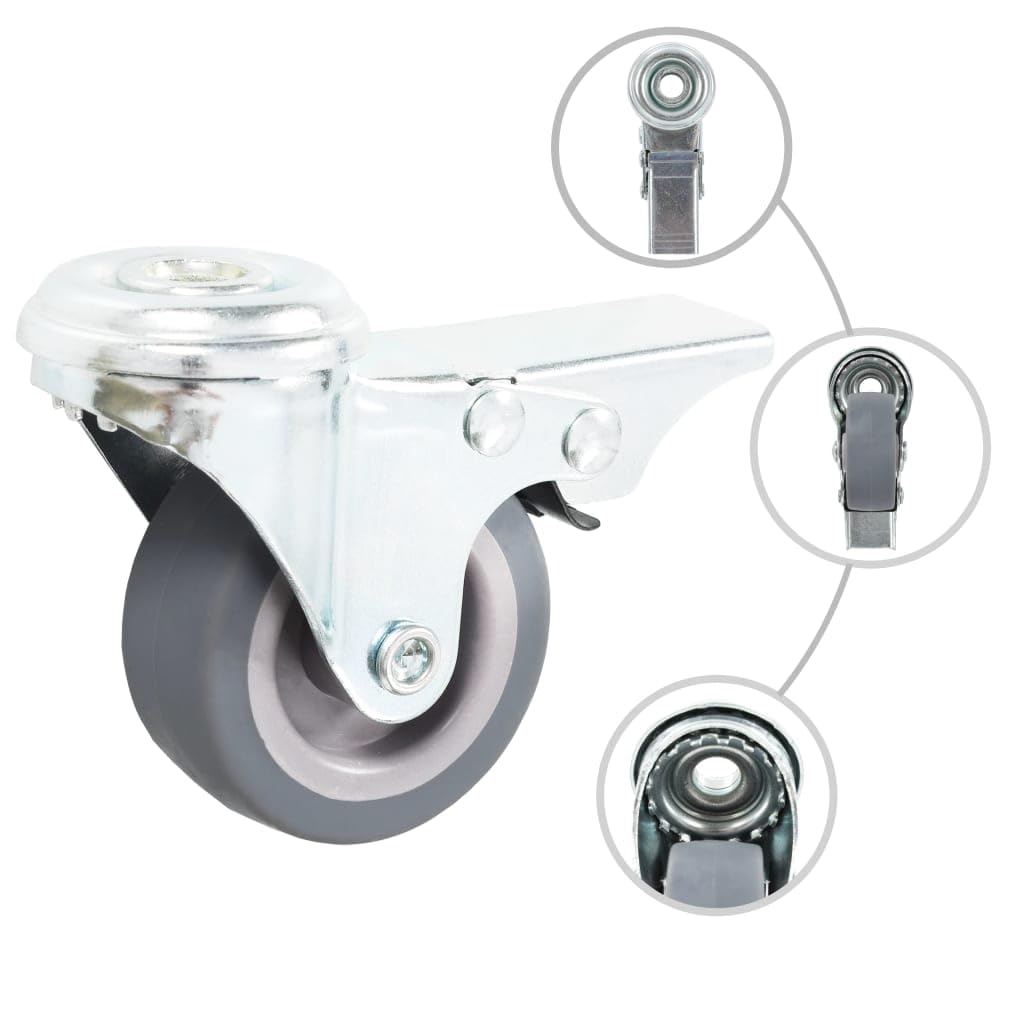 vidaXL Lenkrollen 50 mm Bolzenloch Möbelrollen 4 Stück