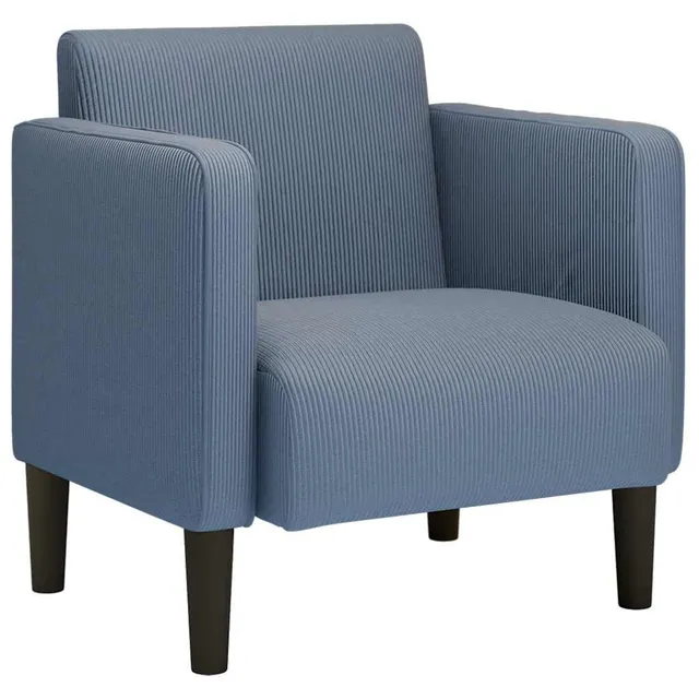 vidaXL Möbel Sessel Armlehnen 54 cm Cordstoff blau Schaumstoff