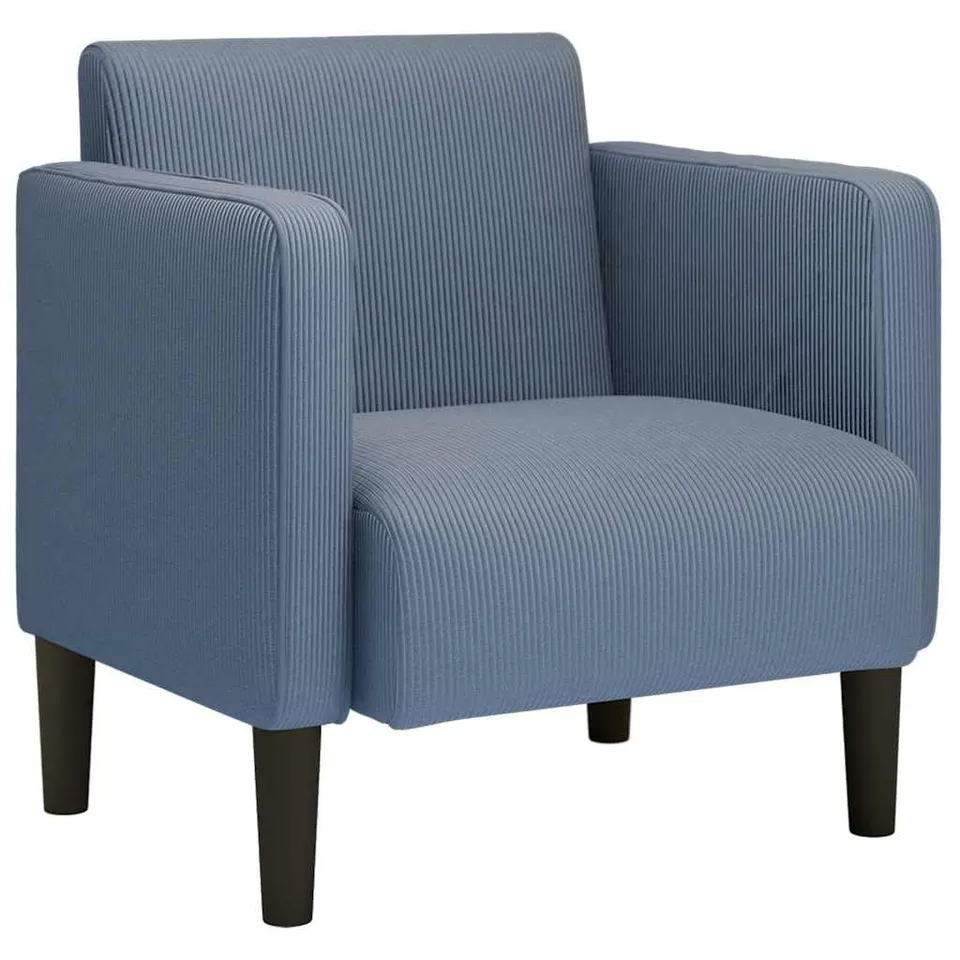 vidaXL Möbel Sessel Armlehnen 54 cm Cordstoff blau Schaumstoff