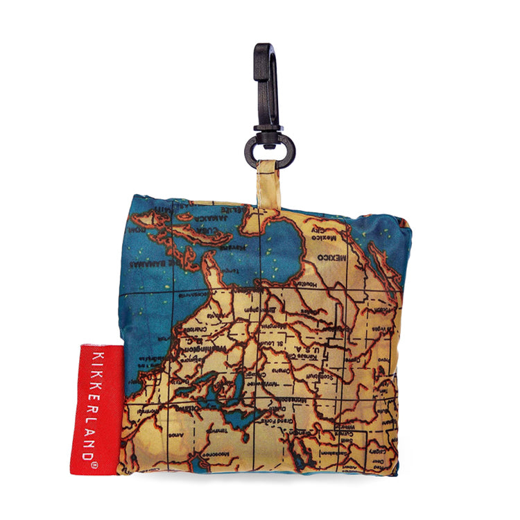 Kikkerland On-The-Go Wäschebeutel Reise Weltkarte 20 L