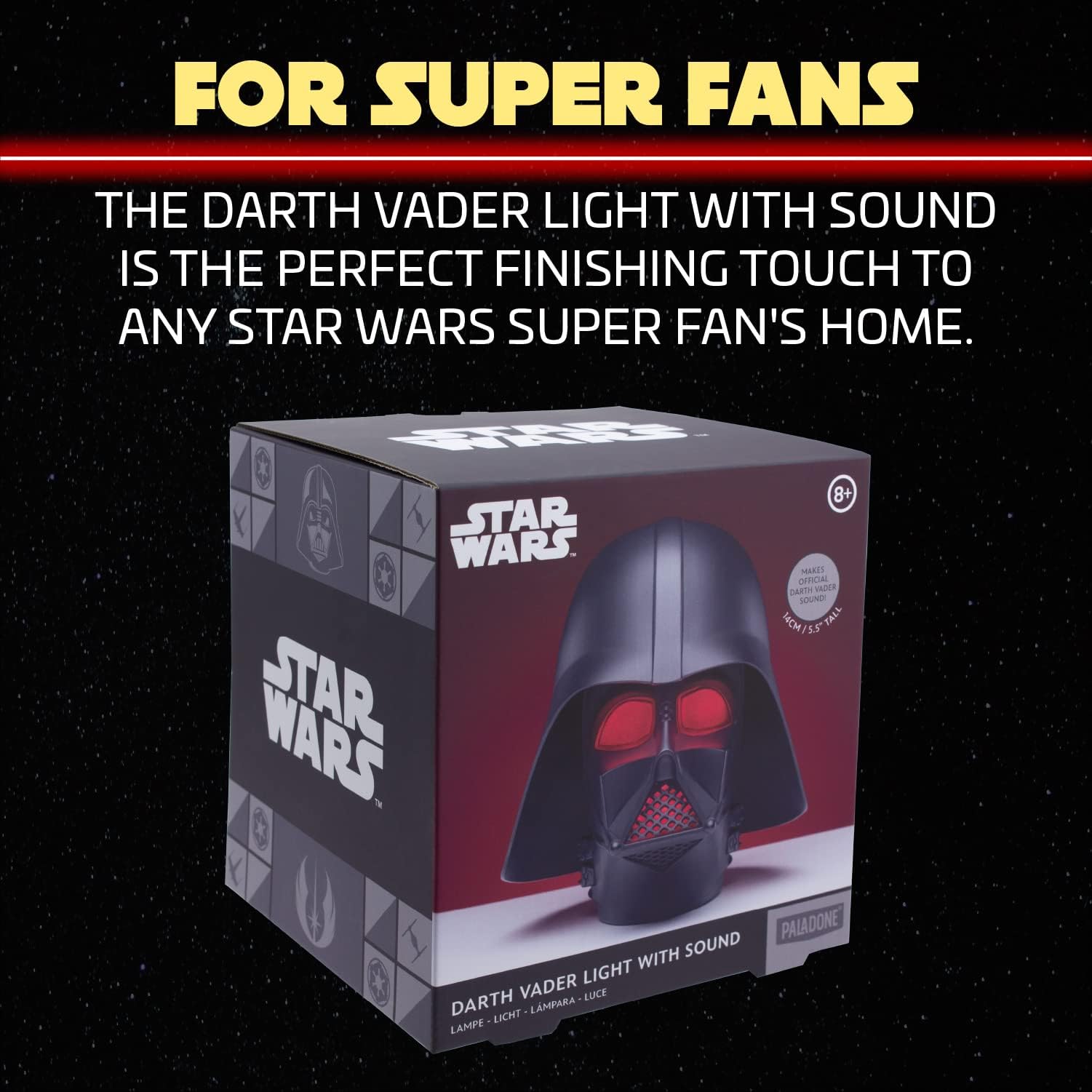 Paladone Star Wars Darth Vader Lampe schwarz mit Sound