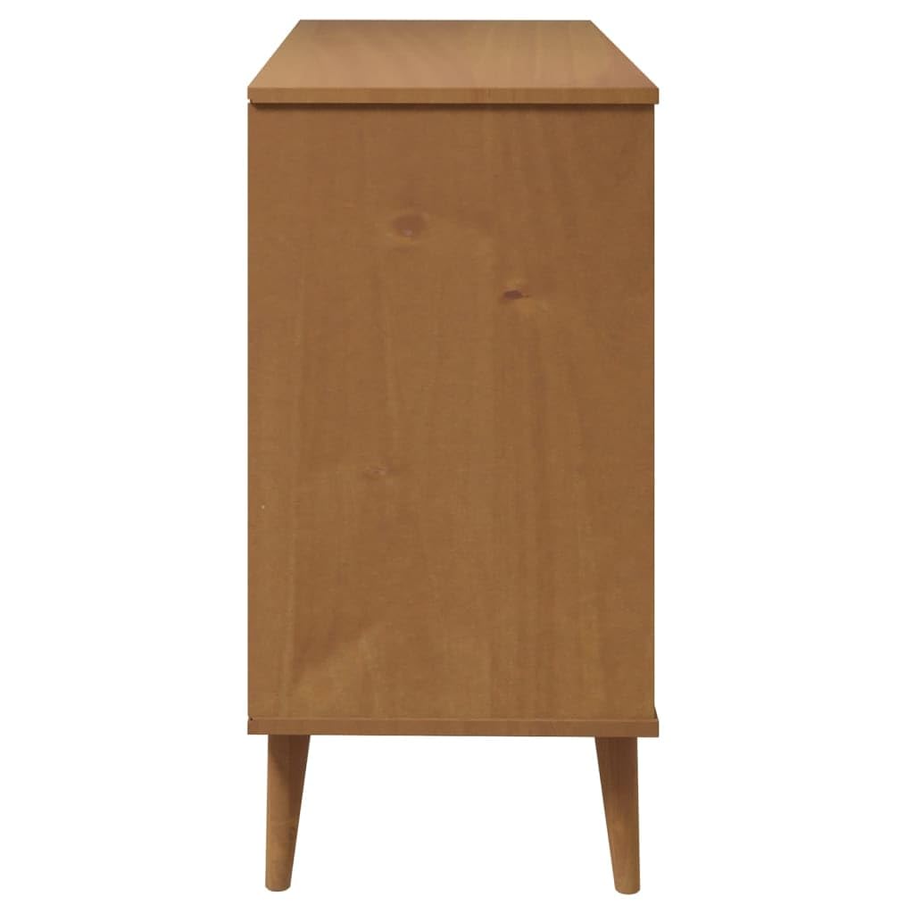 vidaXL Kommode Braun-Weiß 113 cm Kiefer 6 Schubladen