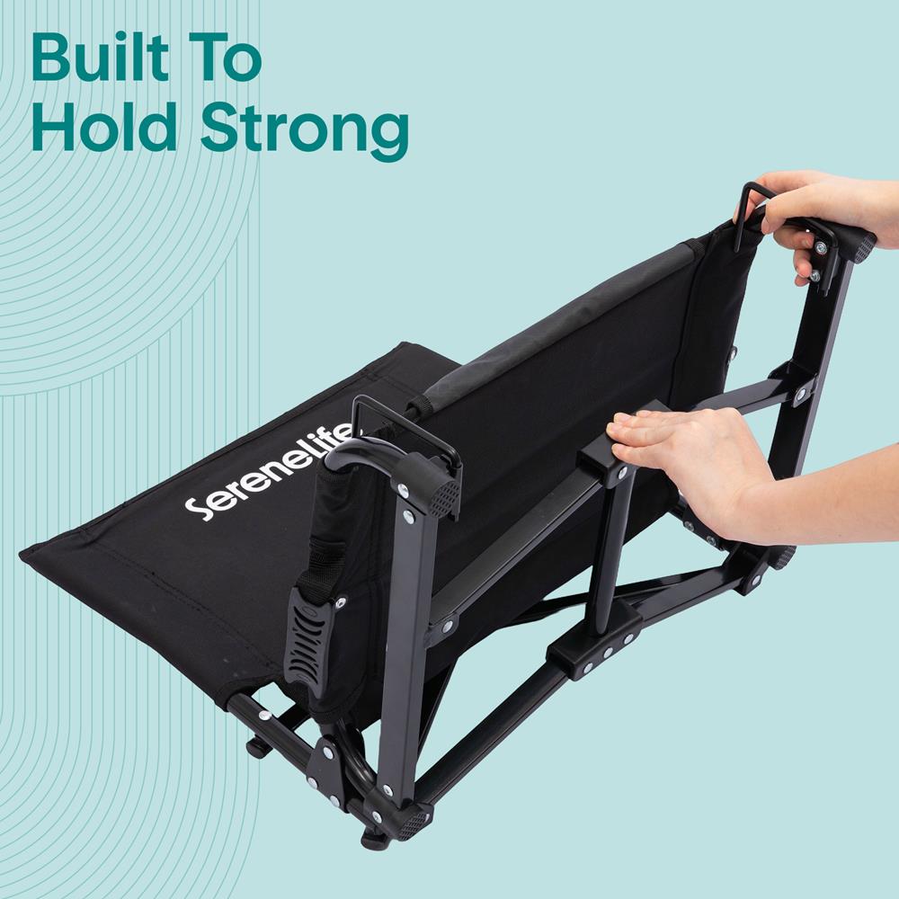 Serenelife Furniture Stadionstuhl SLFLDSTDCH Schwarz klappbar