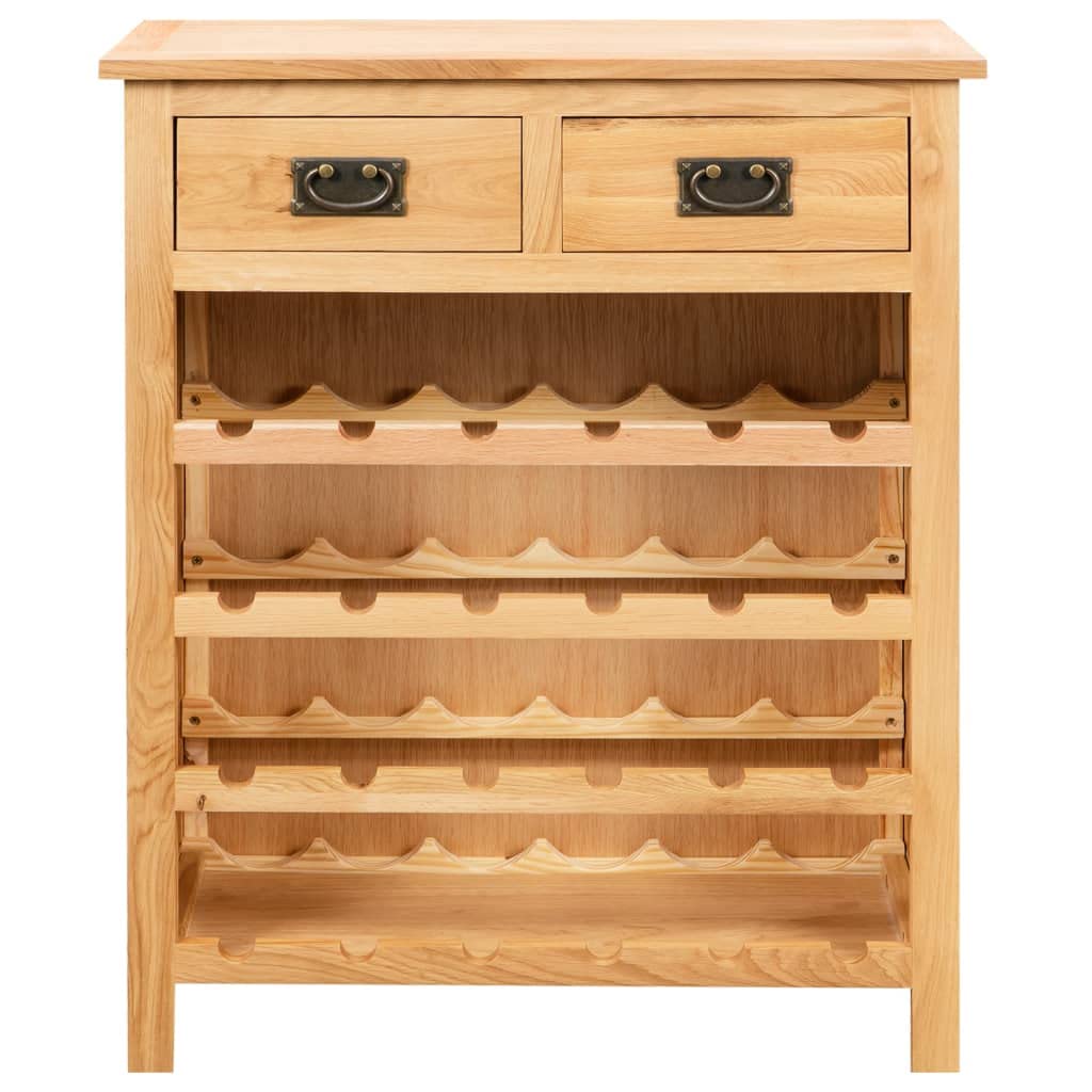 vidaXL Weinschrank 72x32x90 cm Eiche braun Massivholz