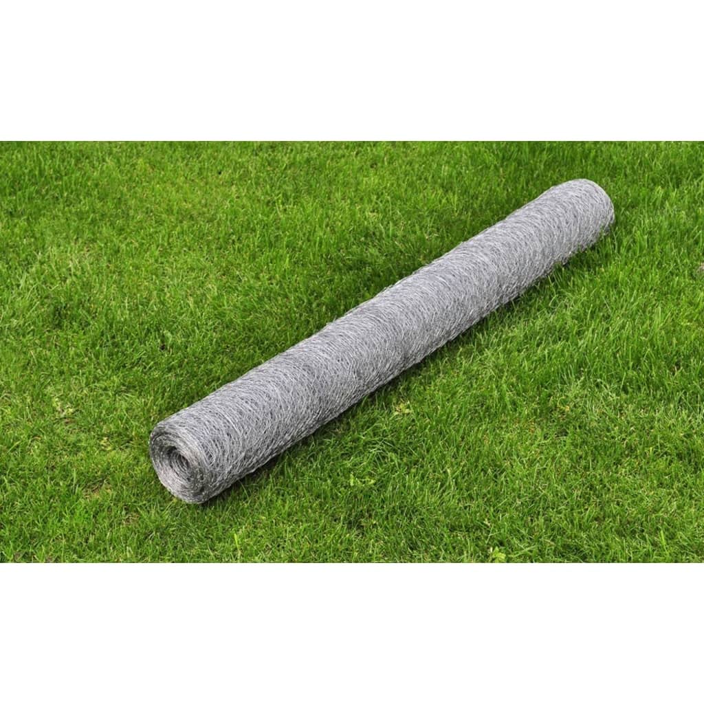 vidaXL Heim & Garten Maschendrahtzaun 25x0,5 m Silber verzinkt