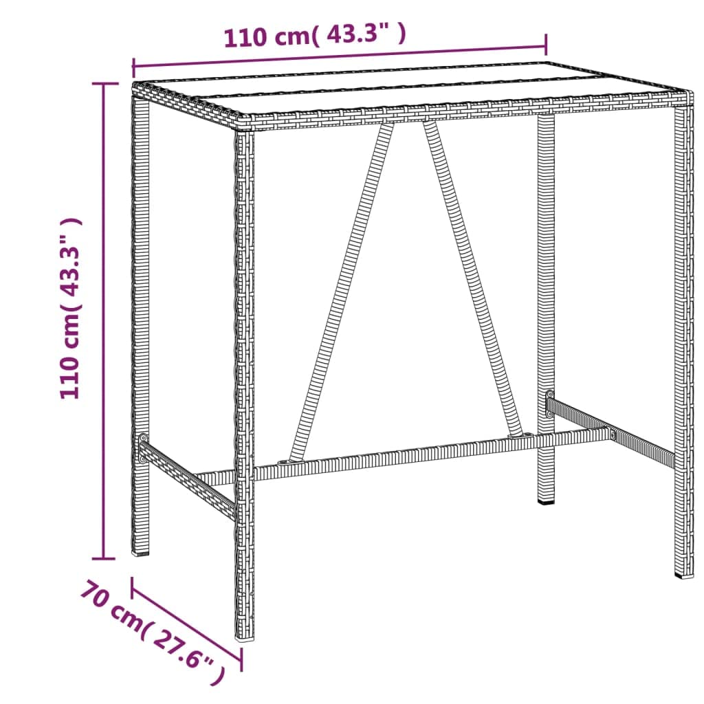 vidaXL Heim & Garten 5-tlg. Gartenbar-Set grau mit Kissen