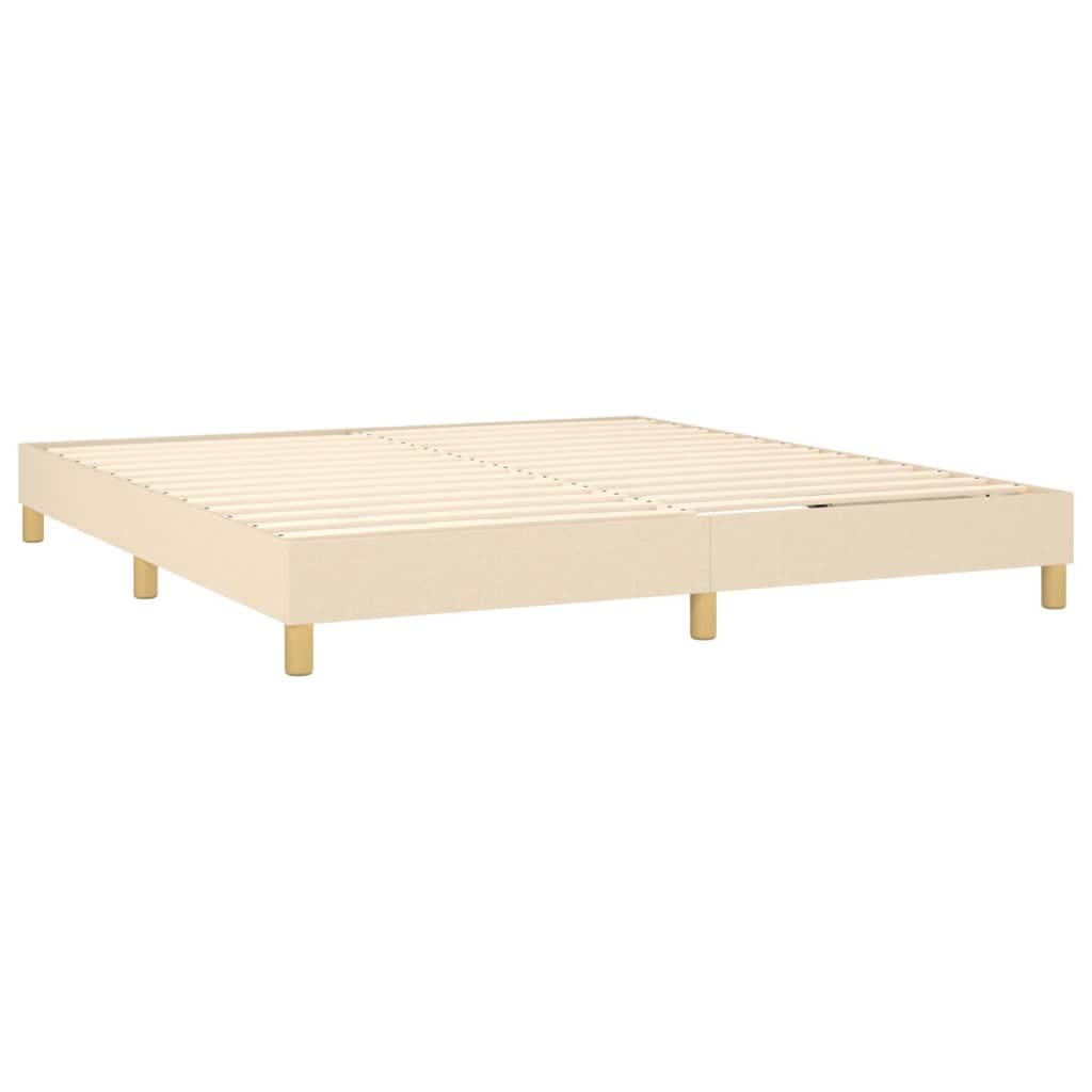 vidaXL Boxspringbett Creme 160x200 cm Stoff mit Matratze