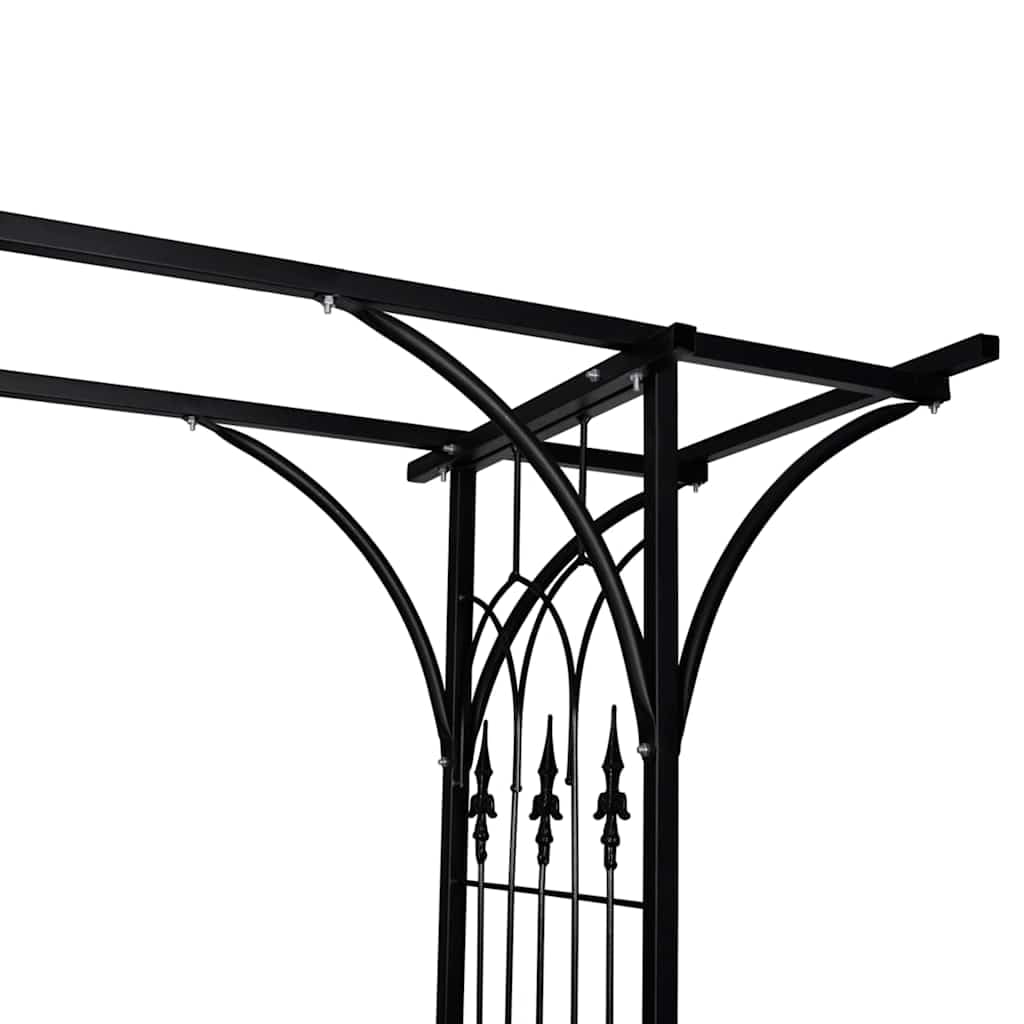 vidaXL Gartenbogen Eisen 200 x 204 cm schwarz