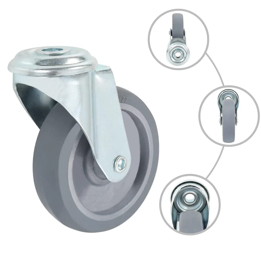 vidaXL 12x Lenkrollen 100 mm Schwerlastrollen 60 kg mit Bremse