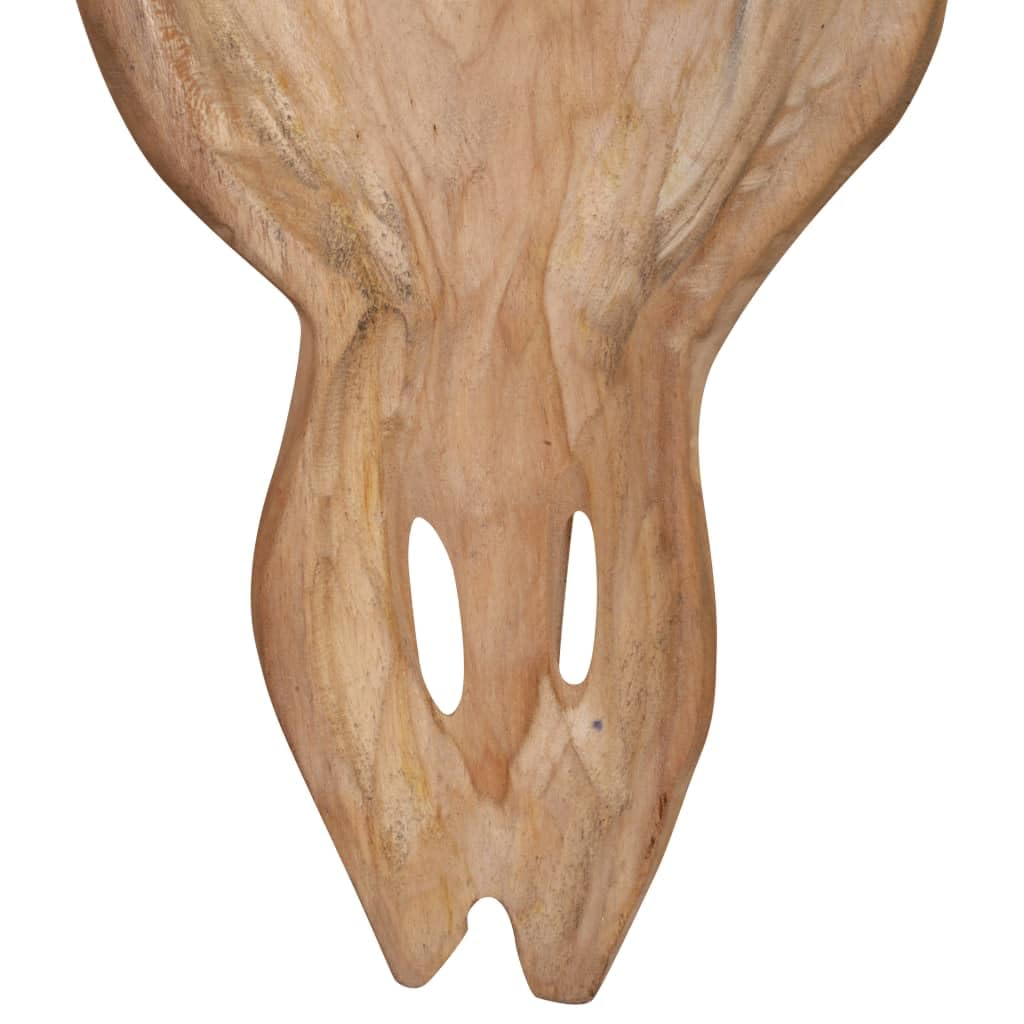 vidaXL Heim & Garten Stierkopf Skulptur Teak Deko 69x6x60cm