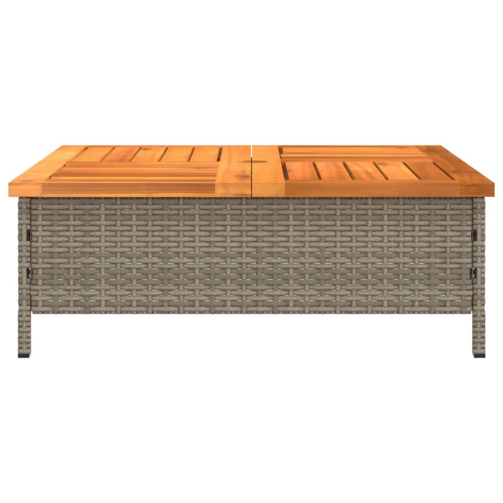 vidaXL Gartentisch Grau Rattan Akazienholz 70x70 cm kaufen