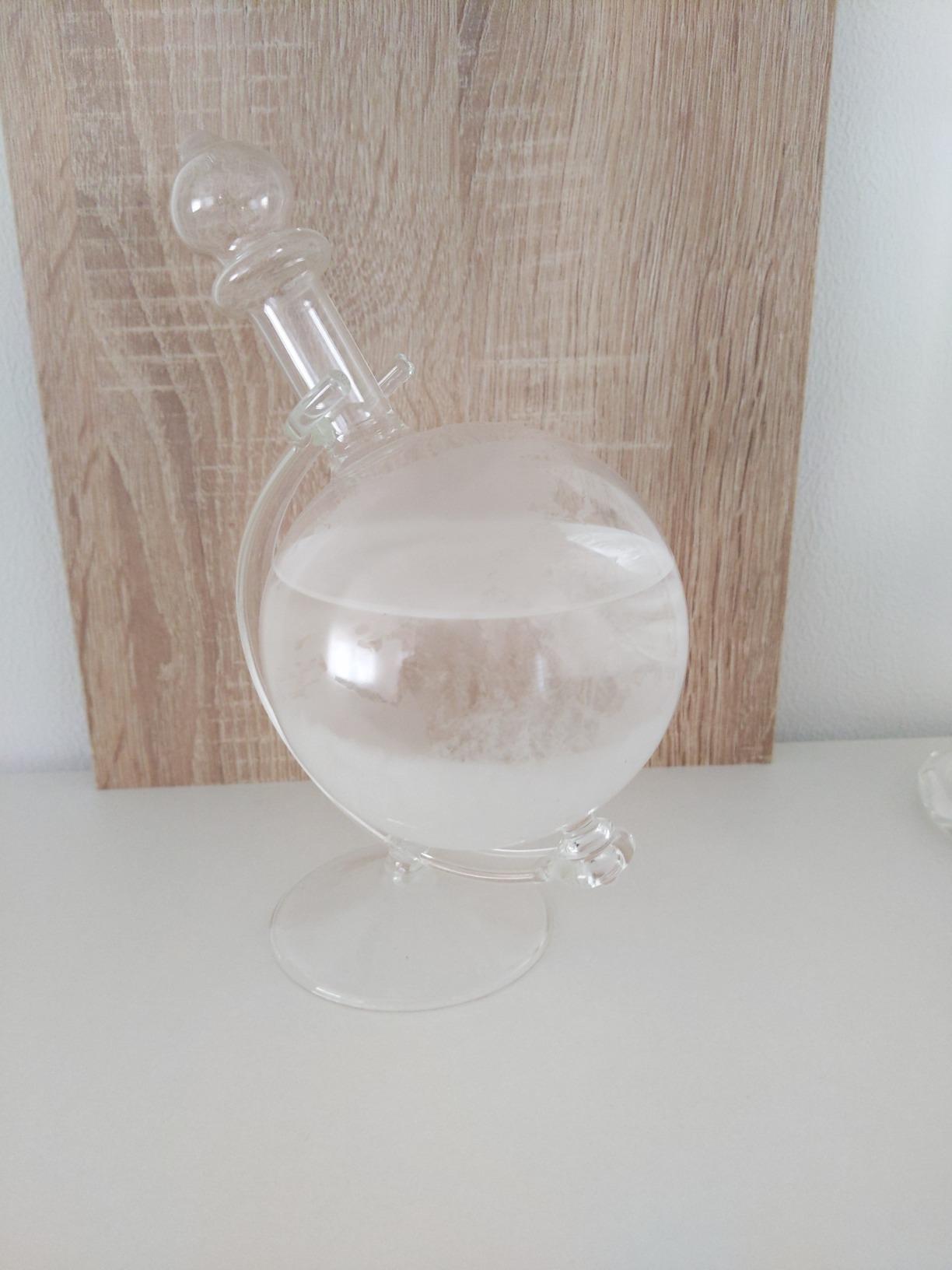 Mikamax Lifestyle Sturmkugel Glas groß mit Holzsockel 19 cm