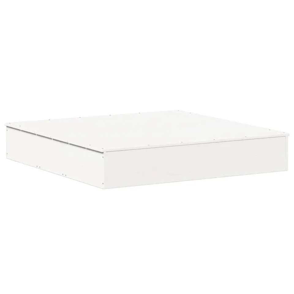 vidaXL Sandkasten mit Deckel Weiß 111x111 cm Holz