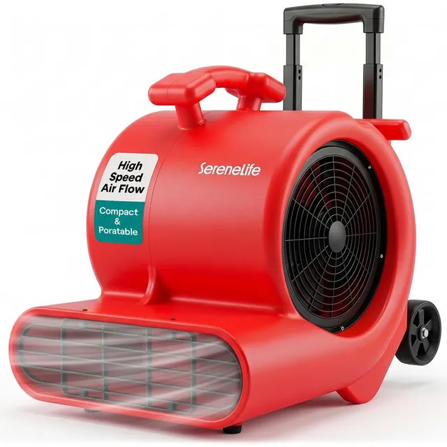Serenelife Portable AC Air Mover Gebläse Rot 4000 CFM