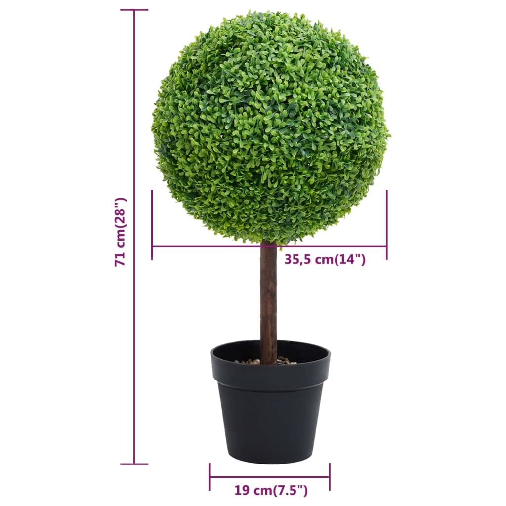 vidaXL Heim & Garten Künstlicher Buchsbaum Kugel 71 cm mit Topf Grün