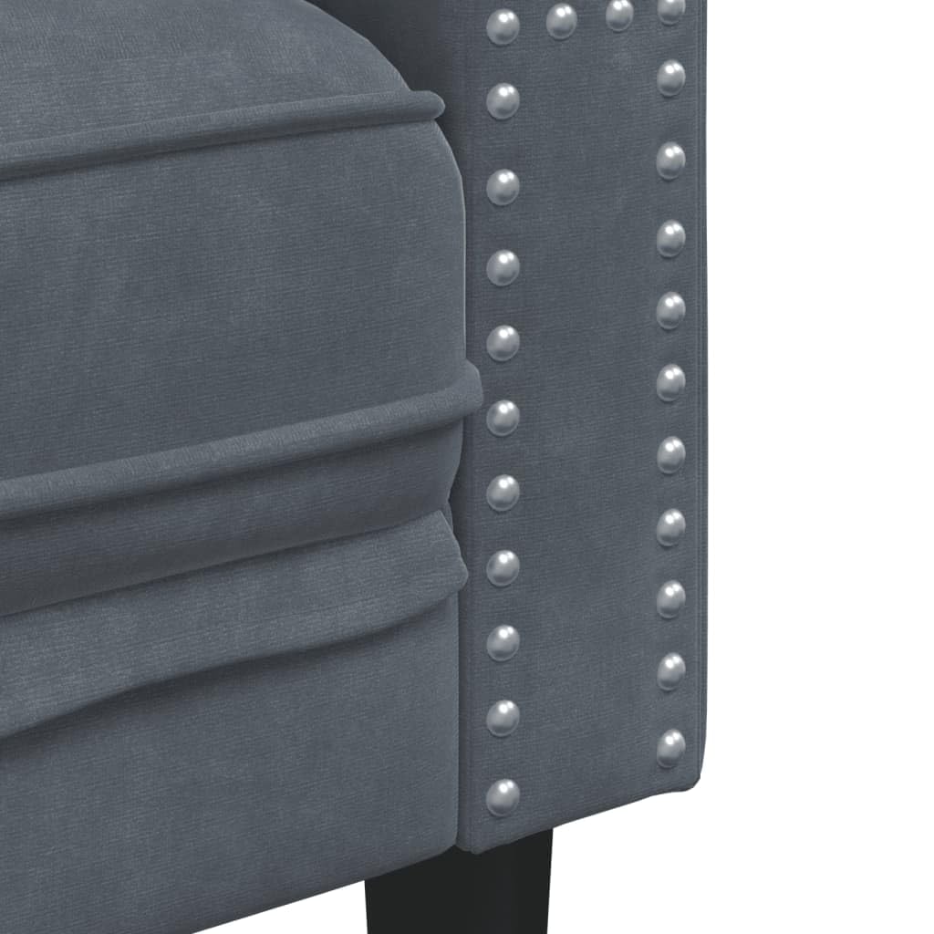 vidaXL Chesterfield-Sessel Samt Sessel Dunkelgrau Knopftuft
