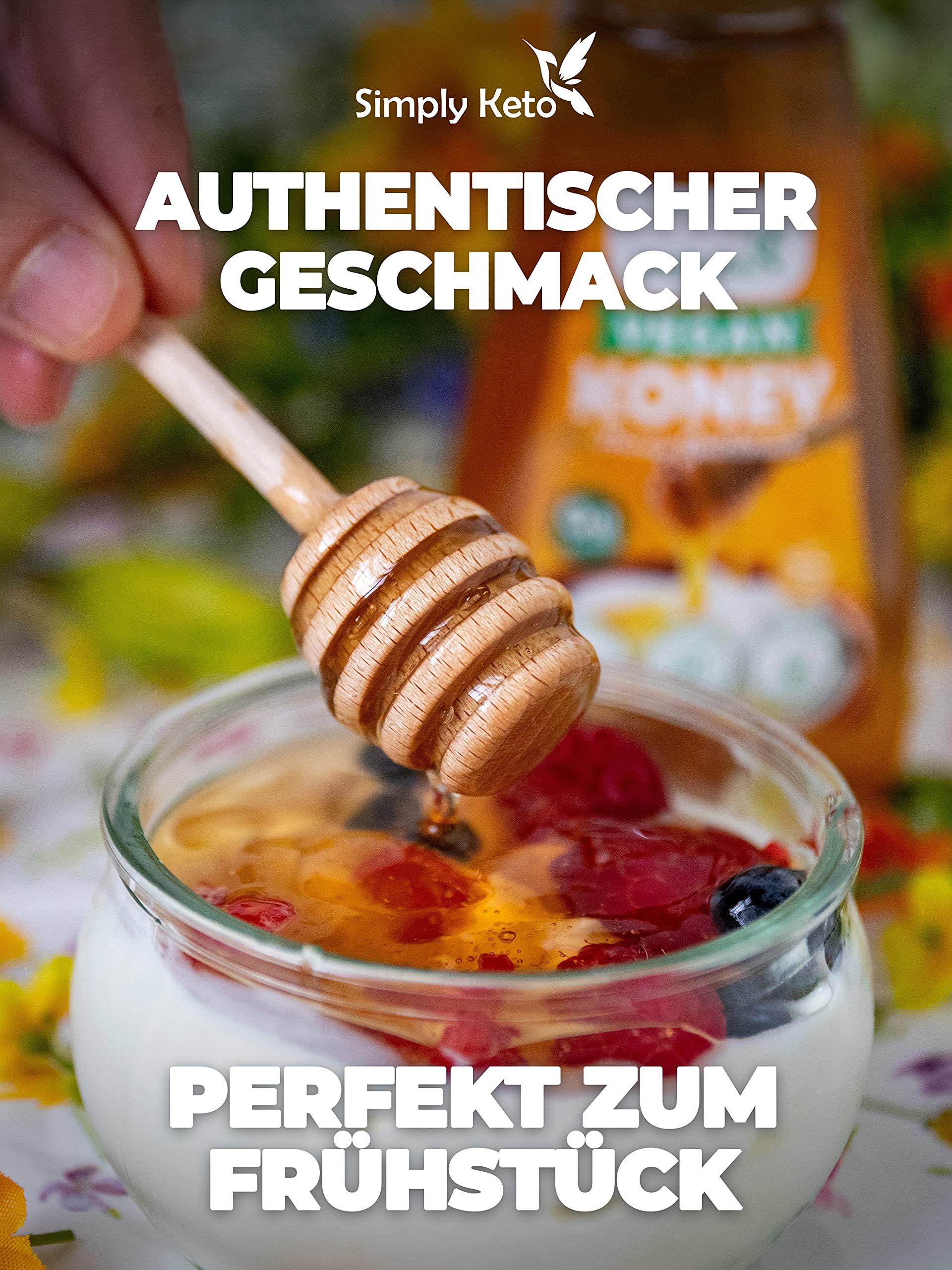 Simply Keto Koney Veganer Honig Sirup Erythrit ohne Zucker