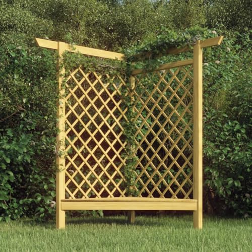vidaXL Heim & Garten Eckpergola Kiefer Imprägniert mit Bank 166cm