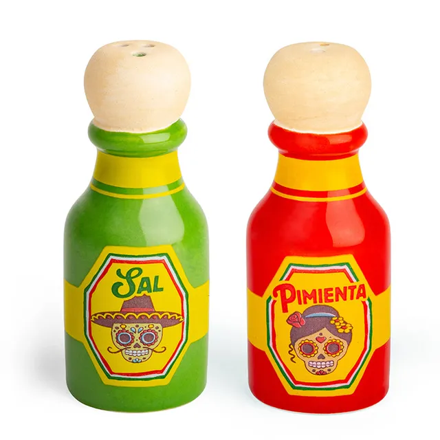 Kikkerland Kitchen Hot Sauce Salz- und Pfefferstreuer Keramik