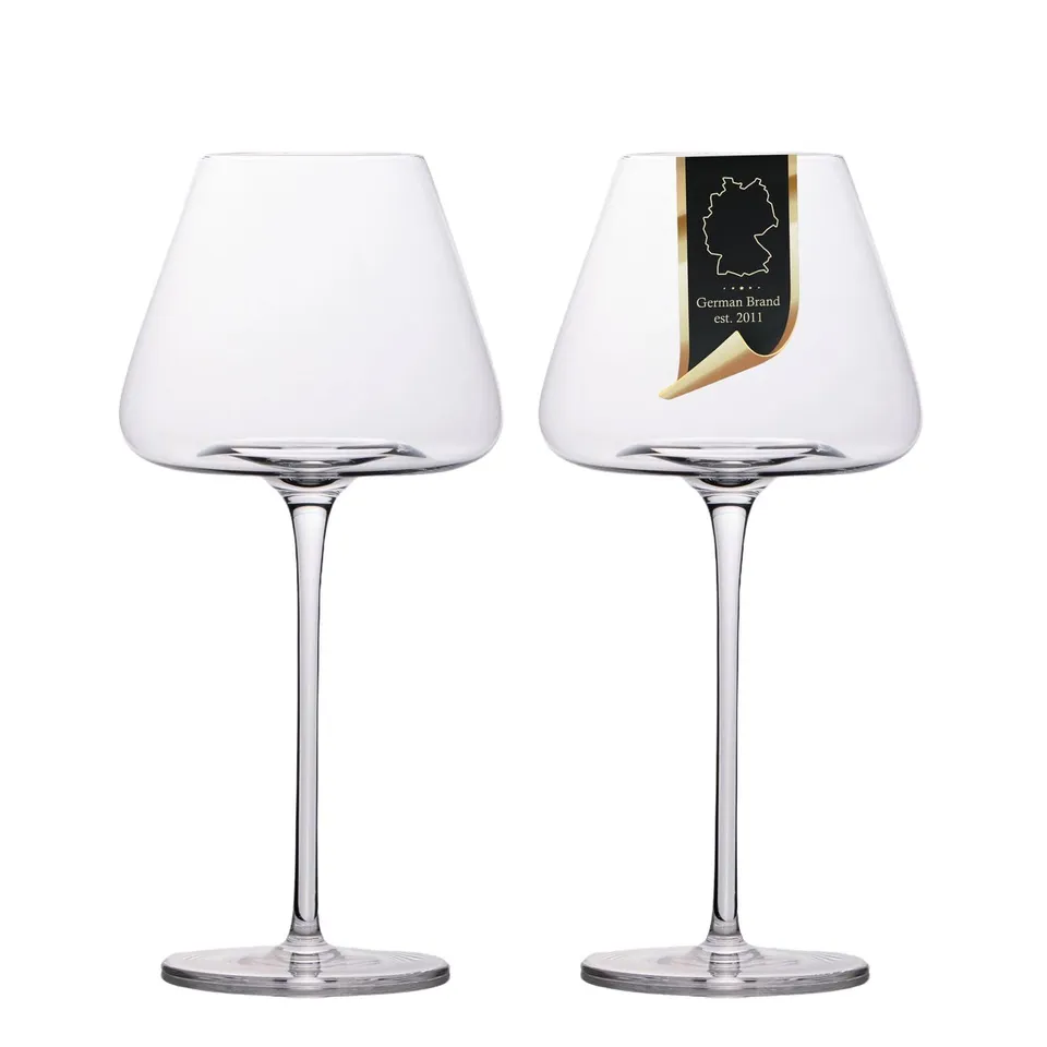Intirilife Weinglas Kristallglas 600 ml 2er Set Stoßfest