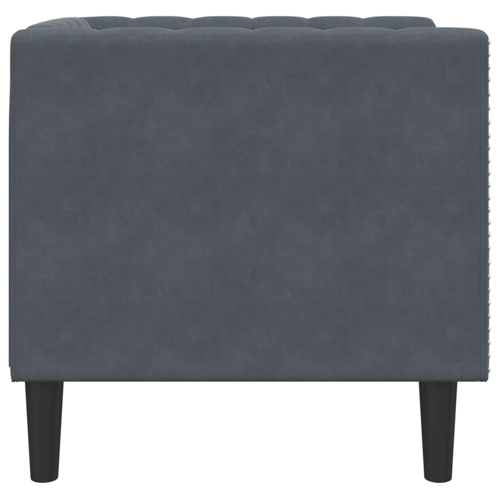 vidaXL Chesterfield-Sessel Samt Sessel Dunkelgrau Knopftuft