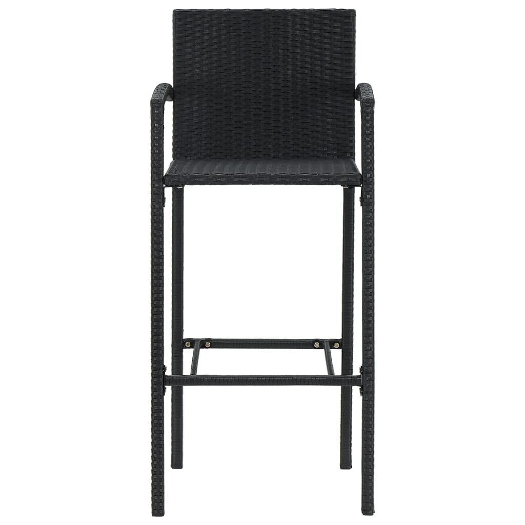 vidaXL Gartenbar-Set 5-TLG. Schwarz Akazie Poly Rattan Barset