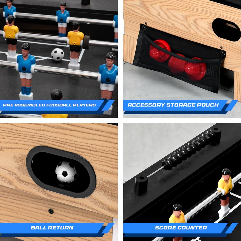 Serenelife Game Tables Spieltisch 2-in-1 Airhockey Kicker