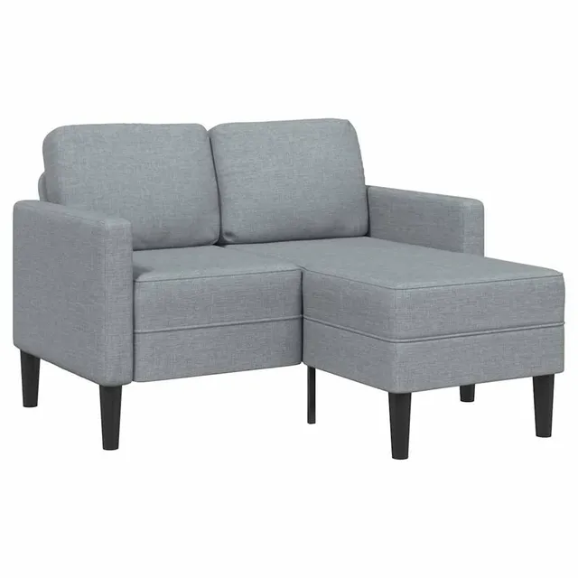 vidaXL 2-Sitzer-Sofa Hellgrau 125 cm Stoff L-Form mit Chaiselongue