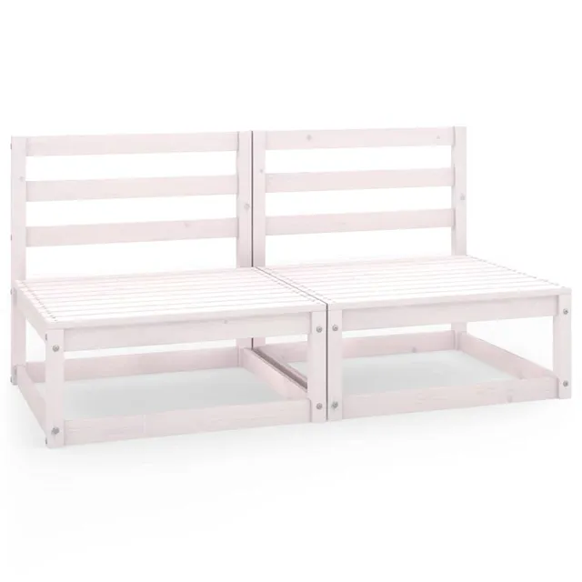 vidaXL Heim & Garten Gartensofa 2-Sitzer Holz Weiß modular