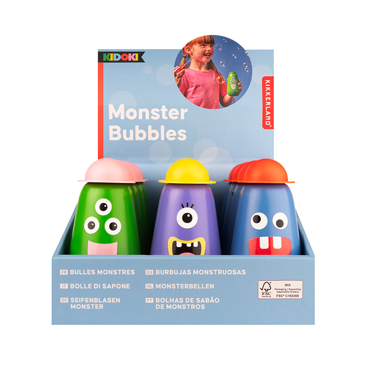 Kikkerland Kidoki Monster Bubbles Seifenblasen Zufallsfarbe