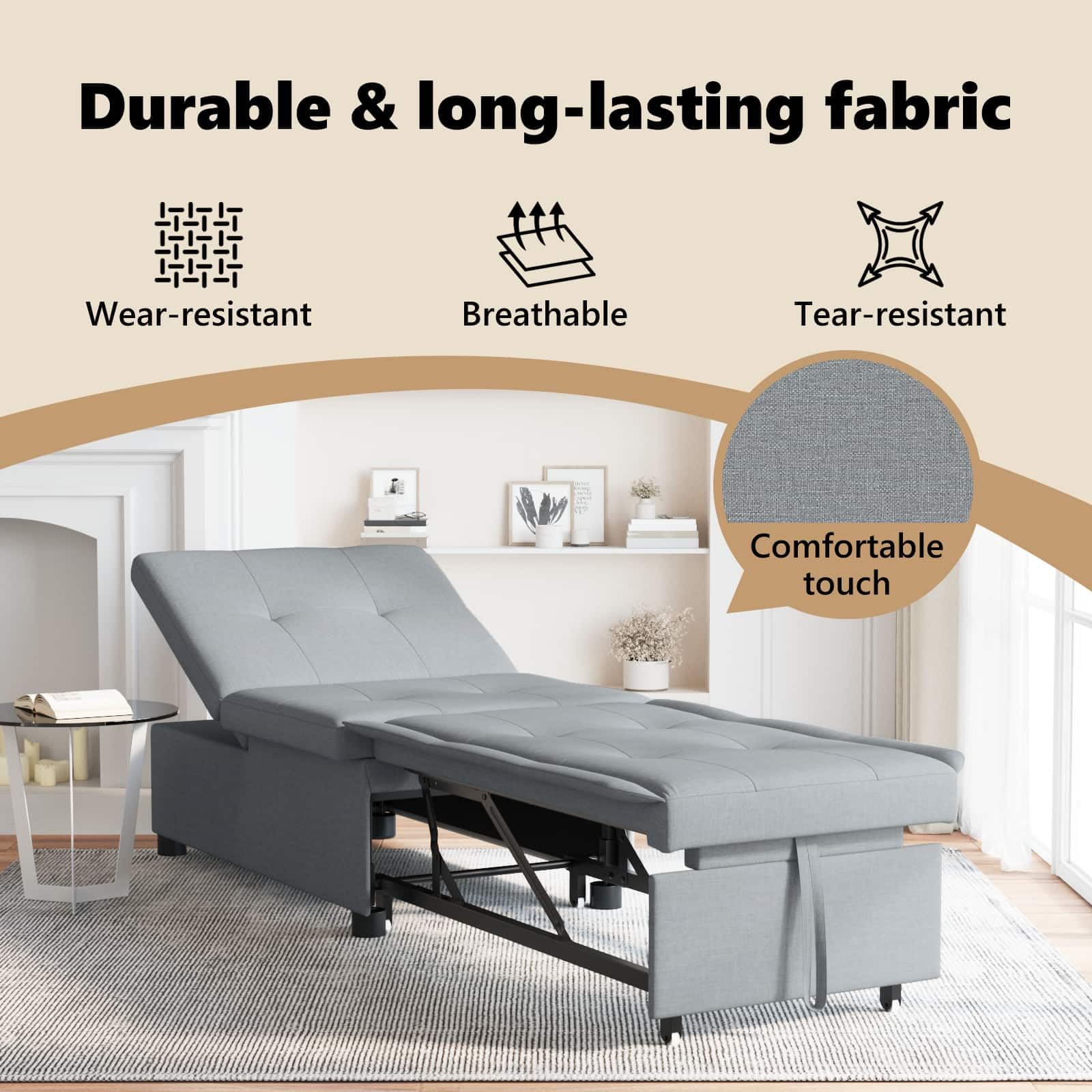 vidaXL Schlafsofa 194x50x82 cm Stoff hellgrau ausziehbar