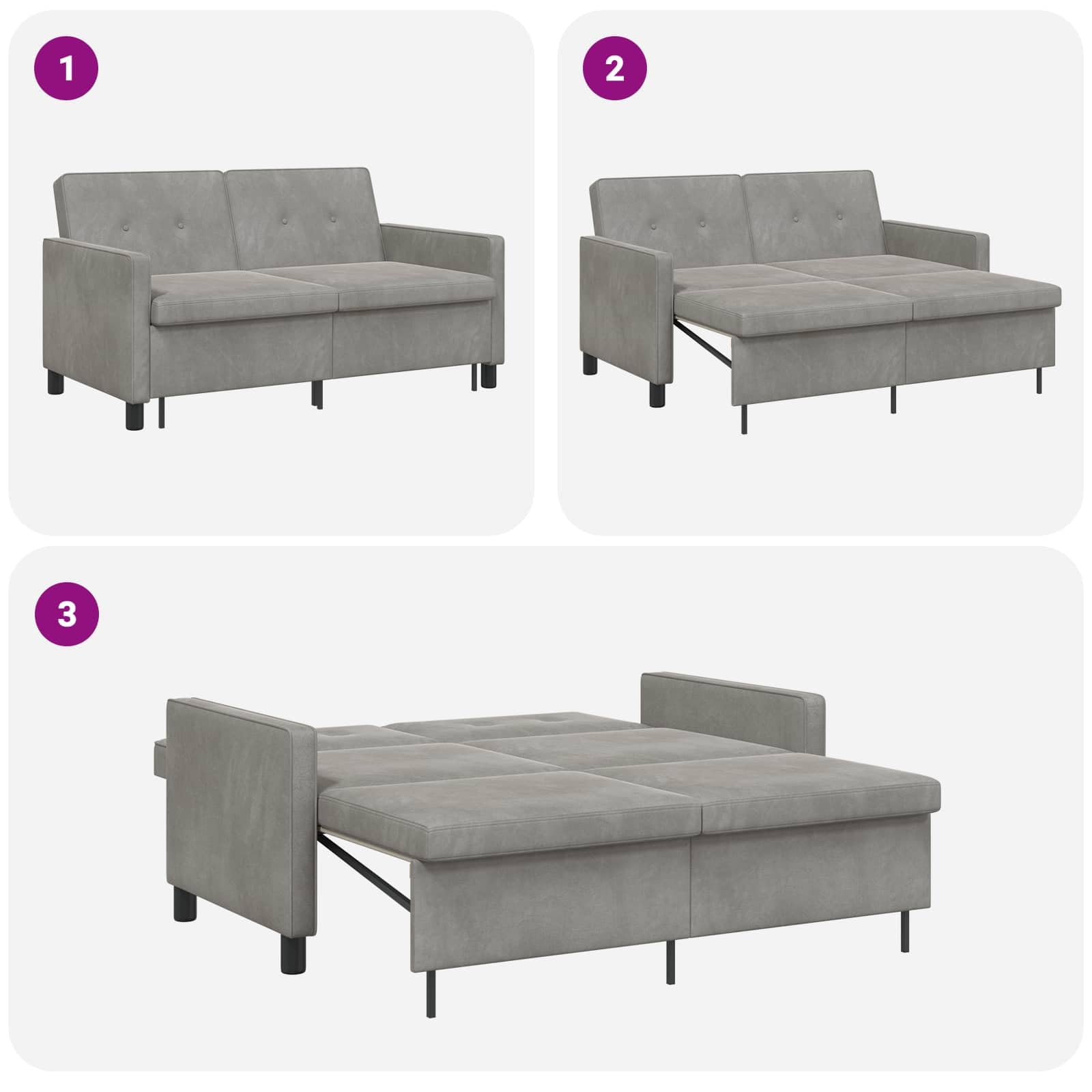 vidaXL Möbel Schlafsofa Ausziehsofa Hellgrün 154 cm Stoff