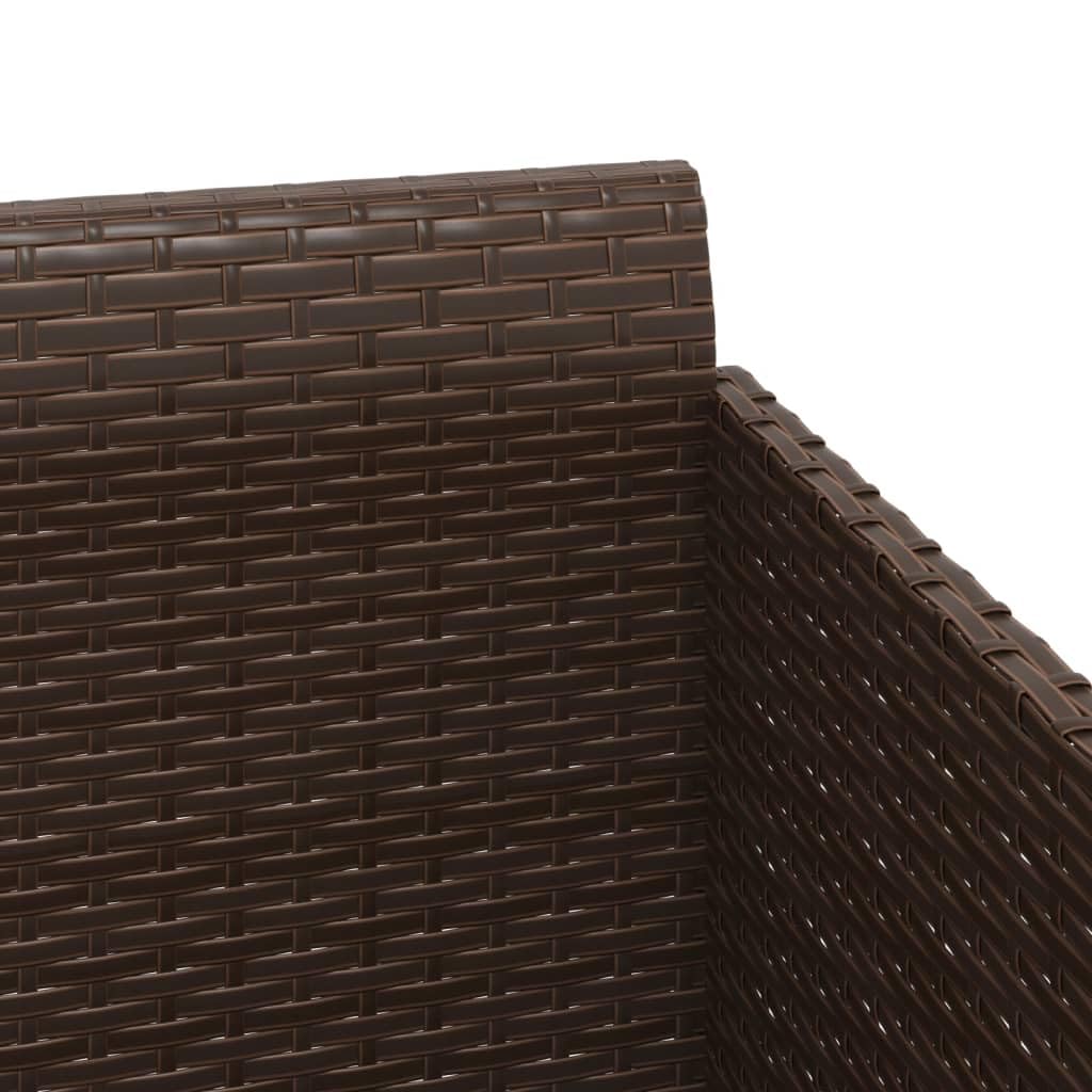 vidaXL Sonnenliege Braun Poly Rattan 182 cm mit Kissen