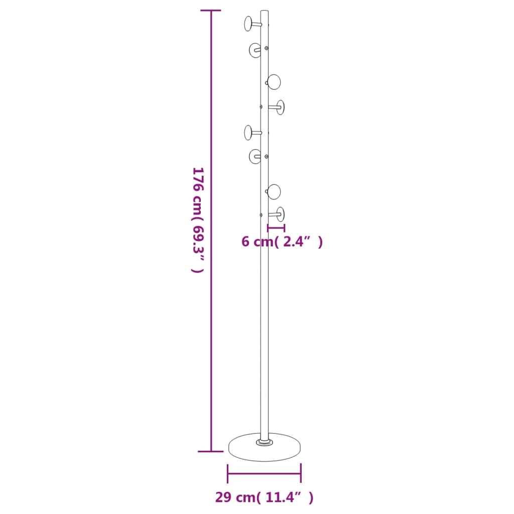 vidaXL Möbel Garderobenständer schwarz 176 cm Eisen