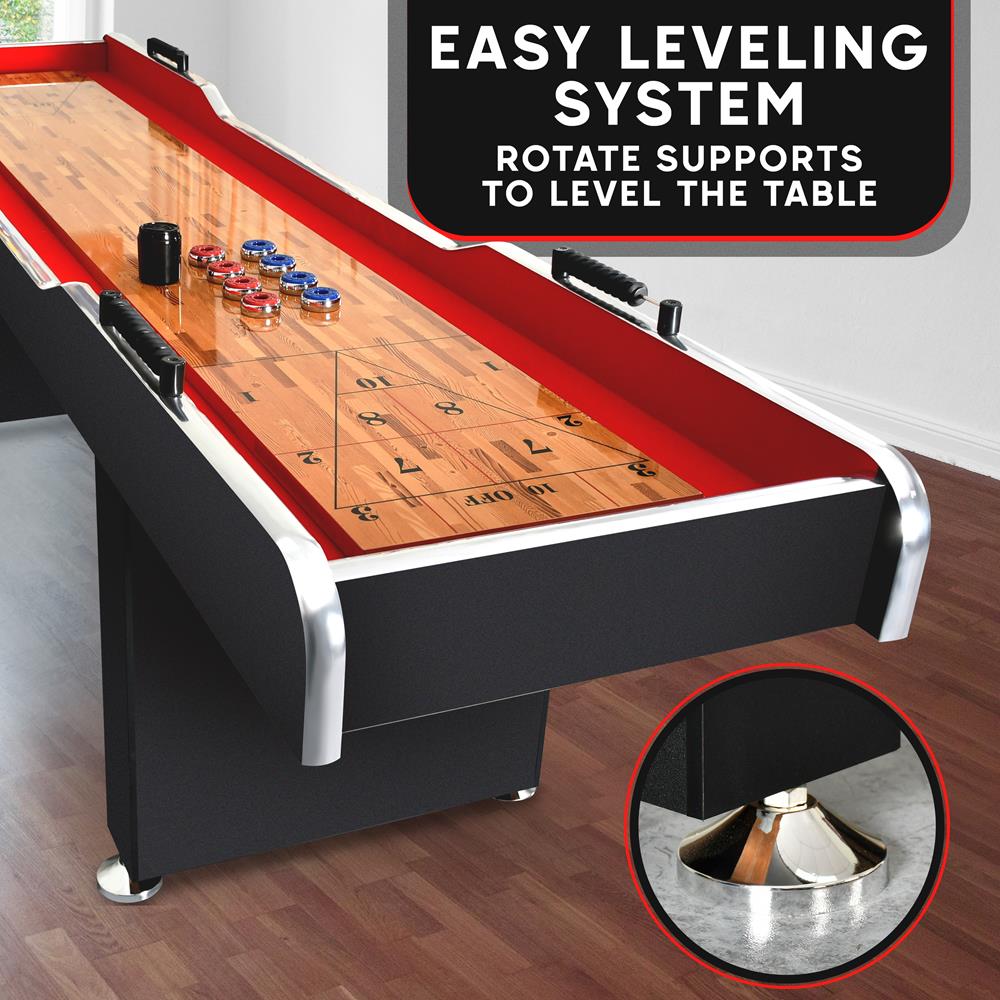 Serenelife Game Tables SLSHFBRD108 Shuffleboard Tisch 9ft Platin